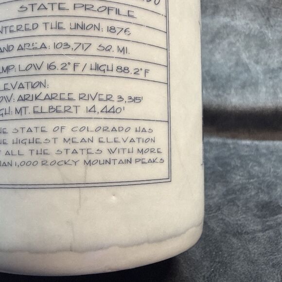 Starbucks 2007 Colorado Coffee Mug Centennial State Blue & White 18 oz - Picture 4 of 6